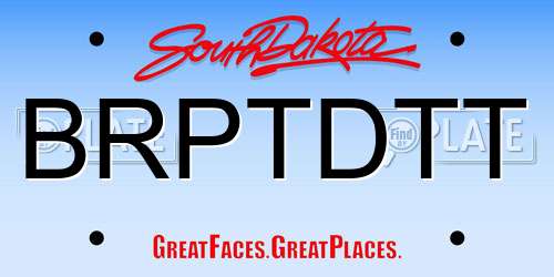 BRPTDTT South Dakota License Plate