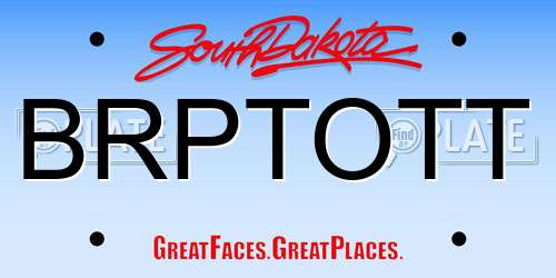 BRPTOTT South Dakota License Plate