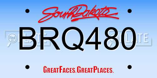 BRQ480 South Dakota License Plate