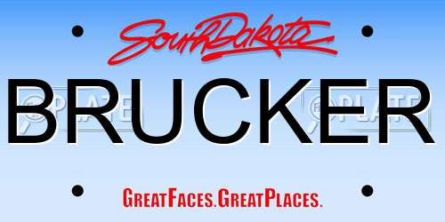 BRUCKER South Dakota License Plate