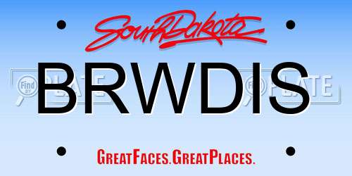 BRWDIS South Dakota License Plate