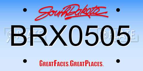 BRX0505 South Dakota License Plate
