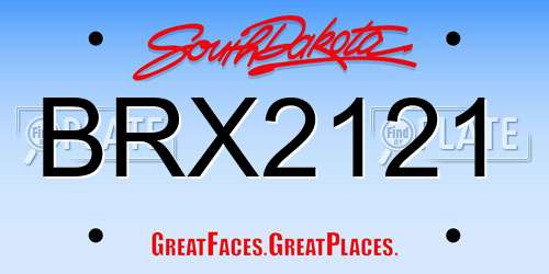 BRX2121 South Dakota License Plate