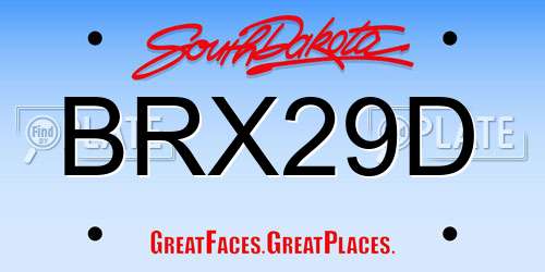 BRX29D South Dakota License Plate