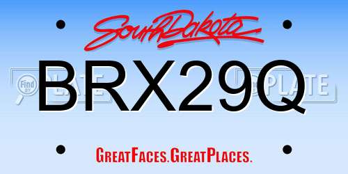 BRX29Q South Dakota License Plate