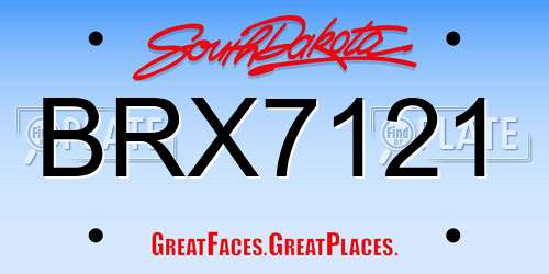 BRX7121 South Dakota License Plate