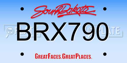 BRX790 South Dakota License Plate