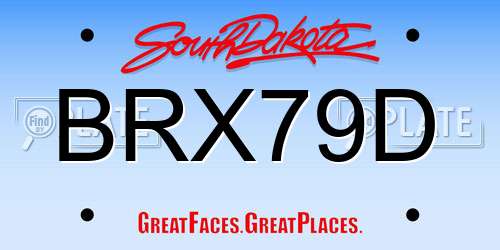 BRX79D South Dakota License Plate