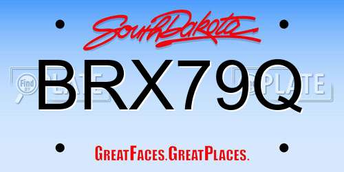 BRX79Q South Dakota License Plate