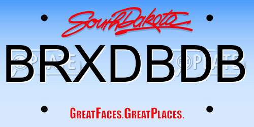 BRXDBDB South Dakota License Plate