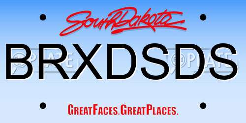 BRXDSDS South Dakota License Plate