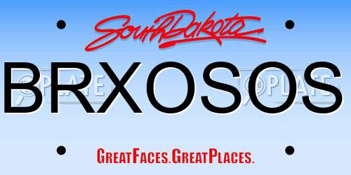 BRXOSOS South Dakota License Plate