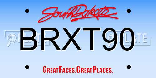 BRXT90 South Dakota License Plate
