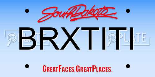 BRXTITI South Dakota License Plate