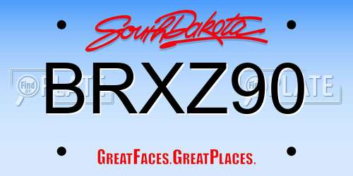 BRXZ90 South Dakota License Plate