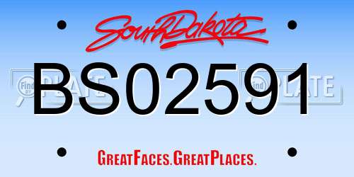 BS02591 South Dakota License Plate