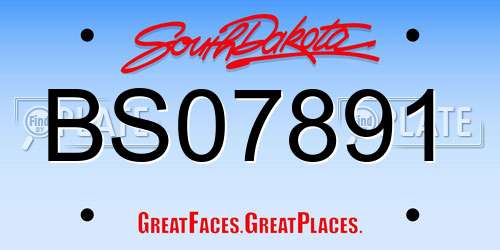 BS07891 South Dakota License Plate