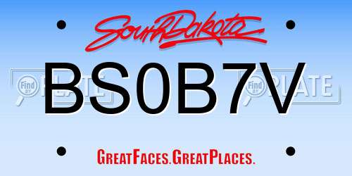 BS0B7V South Dakota License Plate
