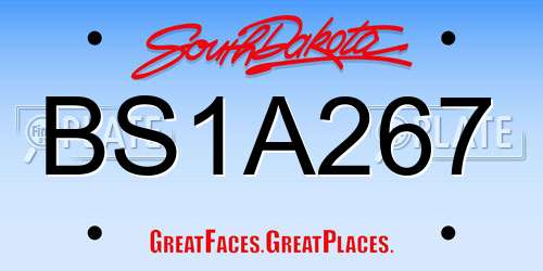 BS1A267 South Dakota License Plate