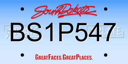 BS1P547 South Dakota License Plate