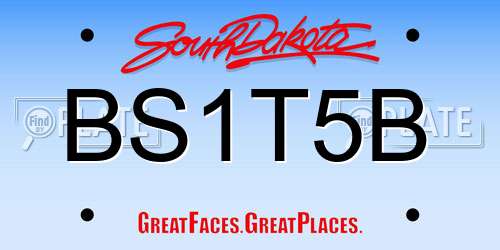 BS1T5B South Dakota License Plate