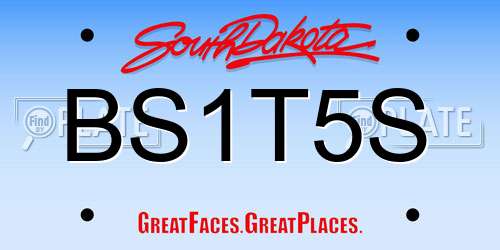 BS1T5S South Dakota License Plate