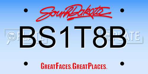 BS1T8B South Dakota License Plate