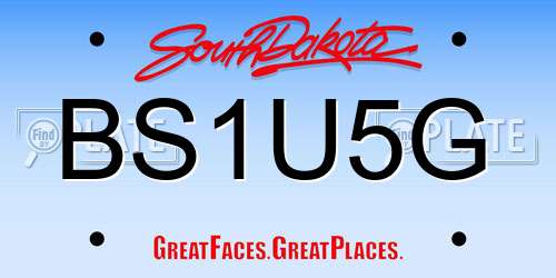 BS1U5G South Dakota License Plate