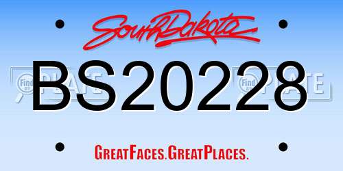 BS20228 South Dakota License Plate