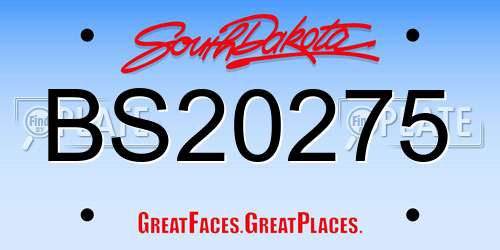 BS20275 South Dakota License Plate