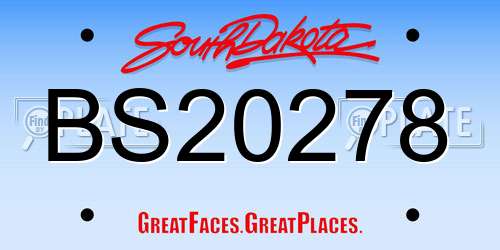 BS20278 South Dakota License Plate