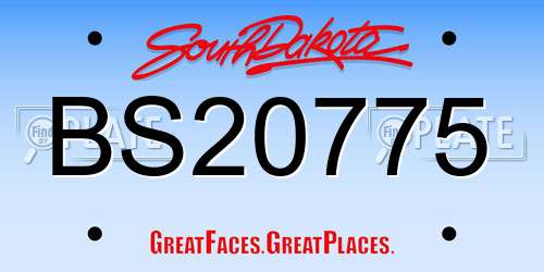 BS20775 South Dakota License Plate