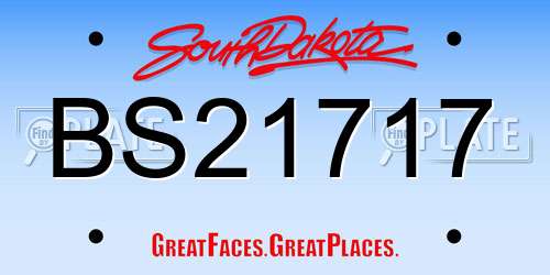 BS21717 South Dakota License Plate