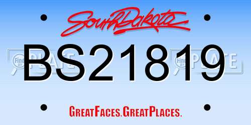 BS21819 South Dakota License Plate
