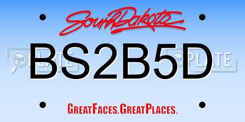 BS2B5D South Dakota License Plate