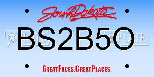 BS2B5O South Dakota License Plate