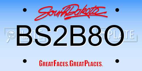 BS2B8O South Dakota License Plate