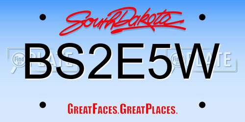BS2E5W South Dakota License Plate