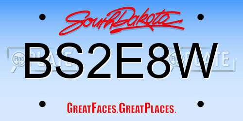 BS2E8W South Dakota License Plate