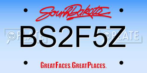 BS2F5Z South Dakota License Plate
