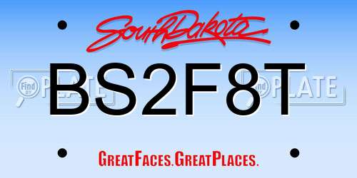 BS2F8T South Dakota License Plate