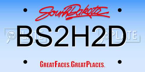 BS2H2D South Dakota License Plate