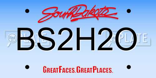 BS2H2O South Dakota License Plate