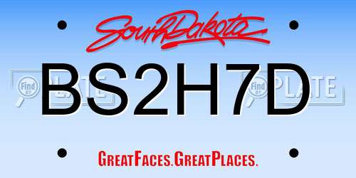 BS2H7D South Dakota License Plate