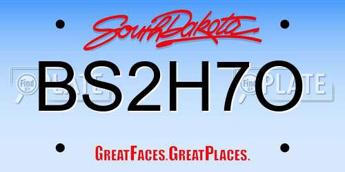 BS2H7O South Dakota License Plate