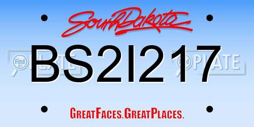 BS2I217 South Dakota License Plate