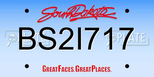 BS2I717 South Dakota License Plate