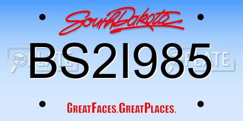 BS2I985 South Dakota License Plate