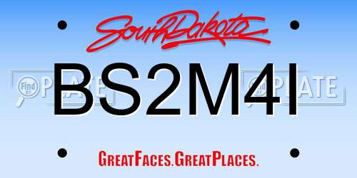 BS2M4I South Dakota License Plate