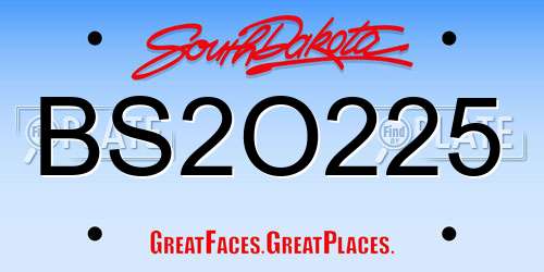 BS2O225 South Dakota License Plate